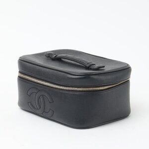 Chanel Black Leather Vanity Case